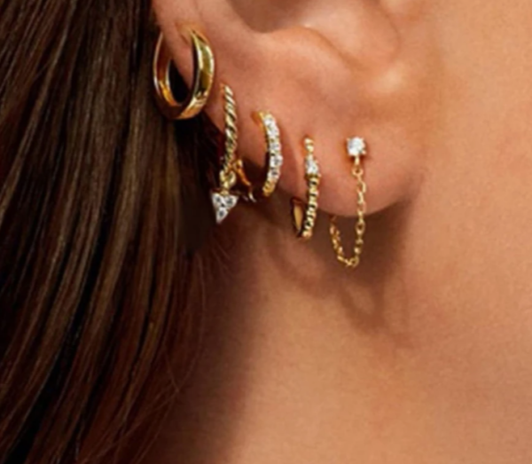 5 Pairs Rhinestone Decor Earring (5 Pieces)