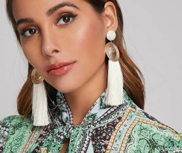Round Decor Tassel Drop Earring (5 Sets)