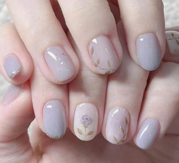 24pcs Clear Pressed On Nail (5 Sets)