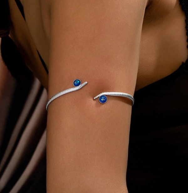 Glitter Detail Textured Metal Arm Cuff (5 Sets) - Image 2