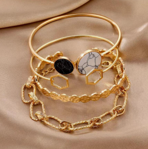 4pcs Vintage Geometric Design Bracelet (5 Sets)