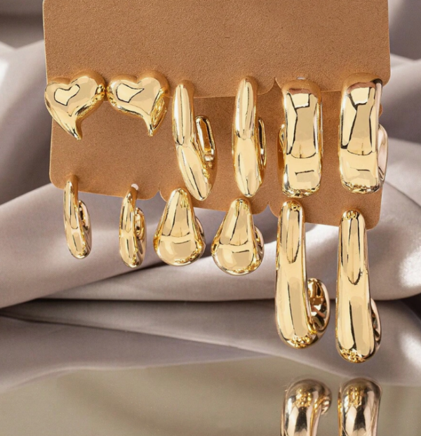 Heart Stud Earring Sets (5 Sets)