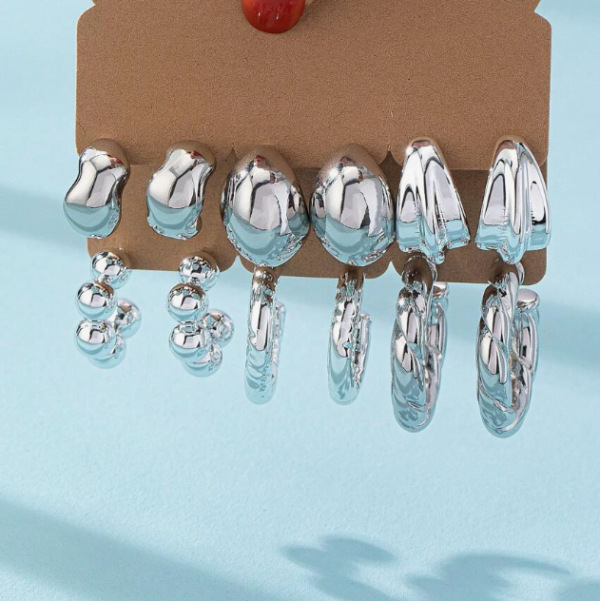 Heart Stud Earring Sets (5 Sets) - Image 3