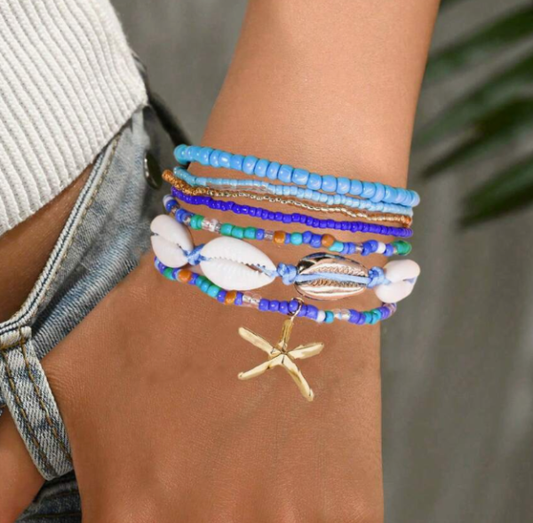 6pcs Bohemian Beaded Charm Bracelet (5 sets) - Image 6