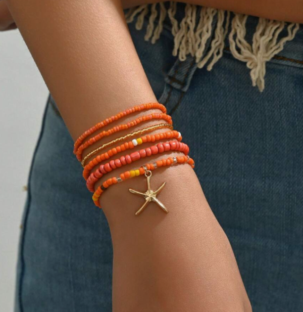 6pcs Bohemian Beaded Charm Bracelet (5 sets) - Image 3
