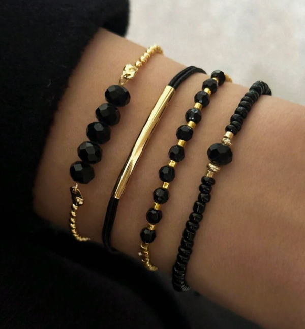 4pcs Fashion Crystal Handmade Bead Bracelets (5 Sets) - Image 5