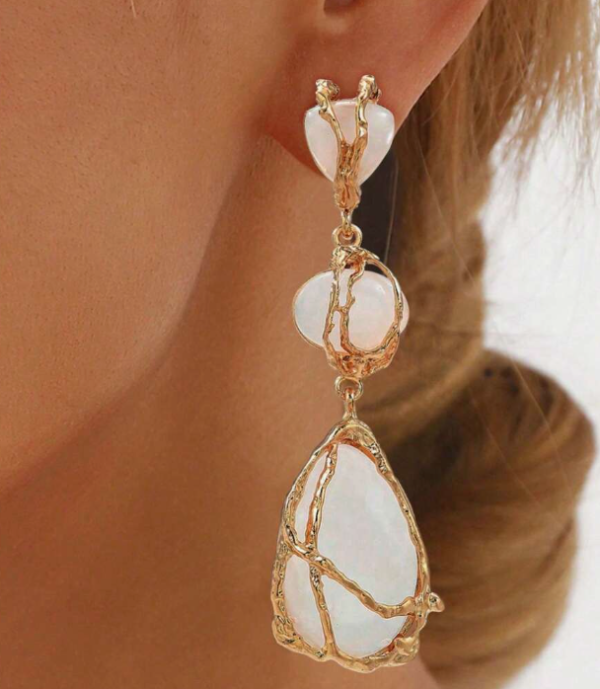 Boho Statement Resin Stone Long Dangle Earring (5 Sets) - Image 2
