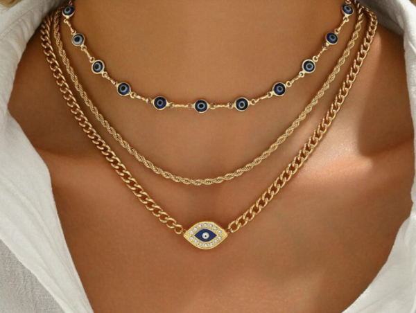 3pcs Fashionable Faux Pearl Beaded Necklace (5 Sets) - Image 4