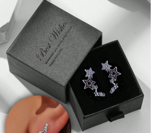 Elegant Cubic Zirconia Star Stud Earring (5 Sets) - Image 2