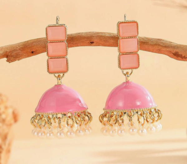 Boho Style Solid Color with Tassel Bell & Faux Pearl Charm (5 Sets)