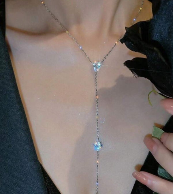 Minimalist Zirconia Waterdrop Tassel Necklace (5 Sets)