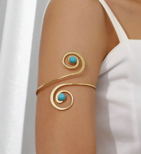 Fashionable Gold-Tone Arm Cuff (5 Sets) - Image 5