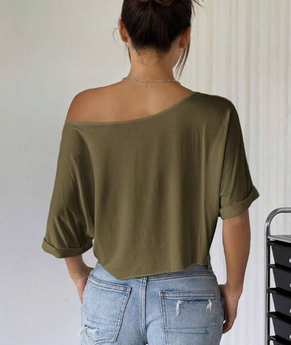 EZ Wear Knit Loose Fit Off-Shoulder Top with Wide Collar (5 Sets) - Image 34