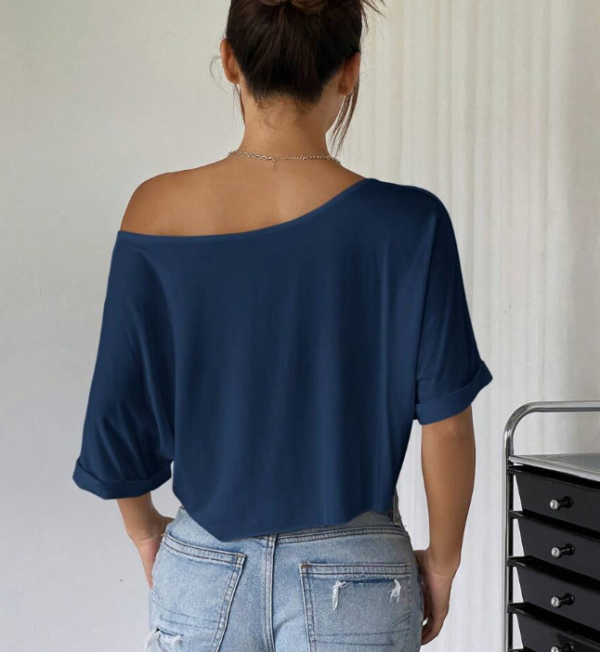 EZ Wear Knit Loose Fit Off-Shoulder Top with Wide Collar (5 Sets) - Image 12