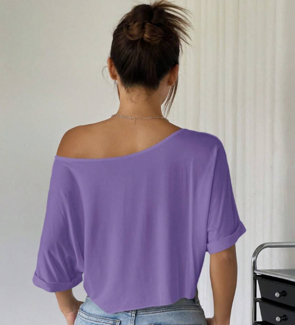 EZ Wear Knit Loose Fit Off-Shoulder Top with Wide Collar (5 Sets) - Image 9