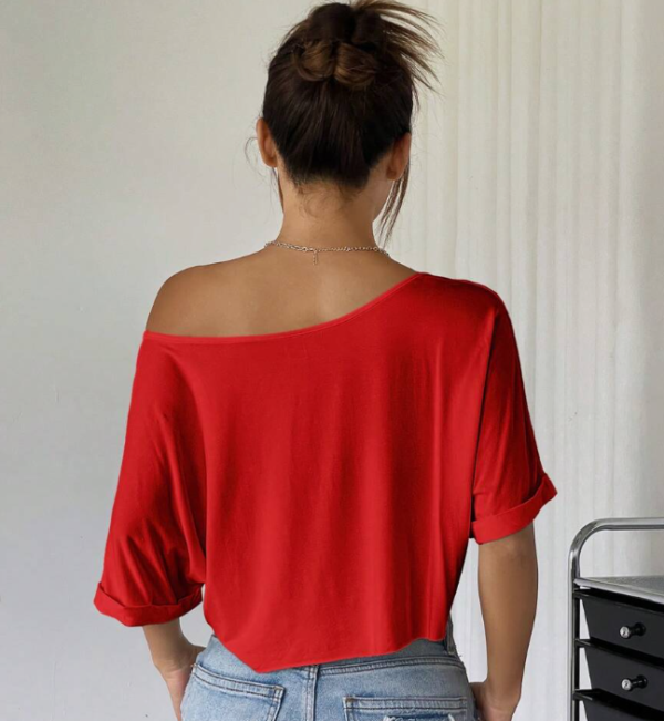 EZ Wear Knit Loose Fit Off-Shoulder Top with Wide Collar (5 Sets) - Image 6