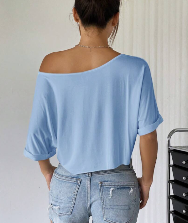 EZ Wear Knit Loose Fit Off-Shoulder Top with Wide Collar (5 Sets) - Image 32