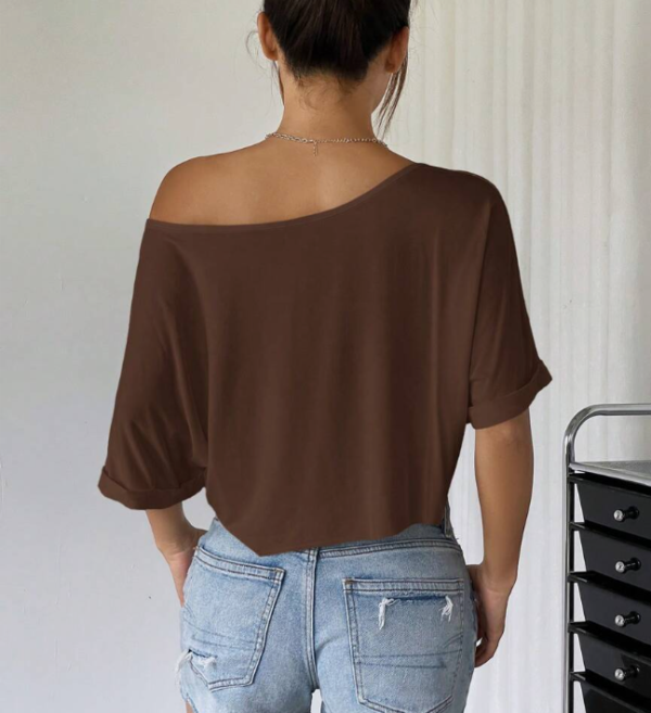 EZ Wear Knit Loose Fit Off-Shoulder Top with Wide Collar (5 Sets) - Image 25