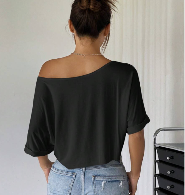 EZ Wear Knit Loose Fit Off-Shoulder Top with Wide Collar (5 Sets) - Image 36