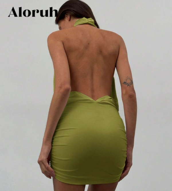 Minimalist Plunging Neck Backless Bodycon Mini Dress (5 Sets) - Image 9