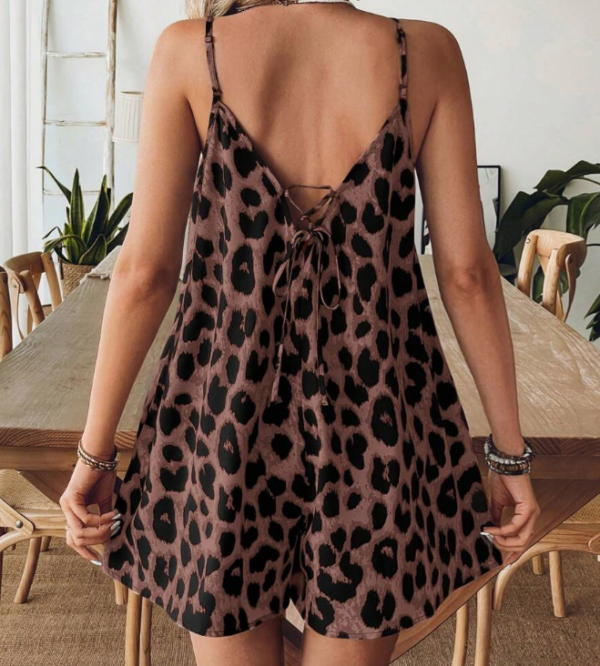 Leopard Print Loose Backless Jumpsuit (5 Sets) - Image 3