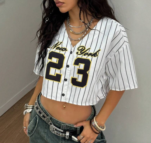 Coolane Women's Vintage Striped Graphic Jersey Top (5 Sets)