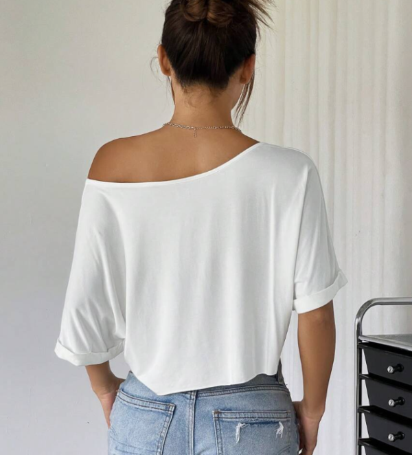 EZ Wear Knit Loose Fit Off-Shoulder Top with Wide Collar (5 Sets) - Image 3