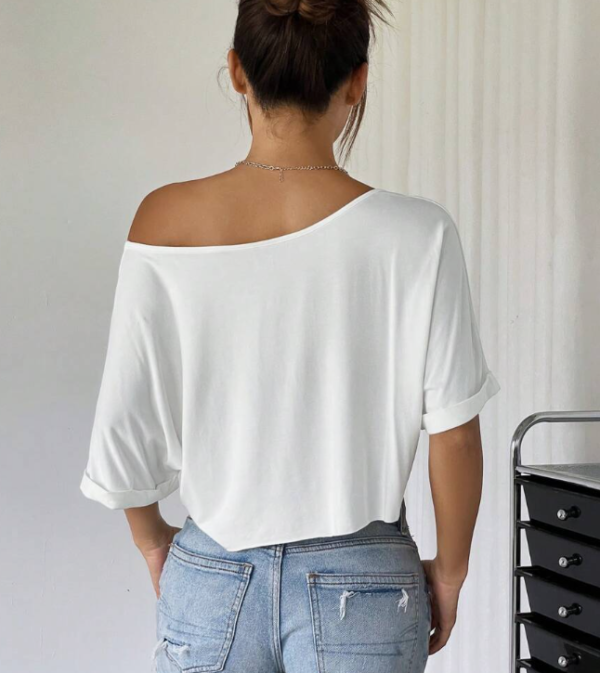 EZ Wear Knit Loose Fit Off-Shoulder Top with Wide Collar (5 Sets) - Image 2