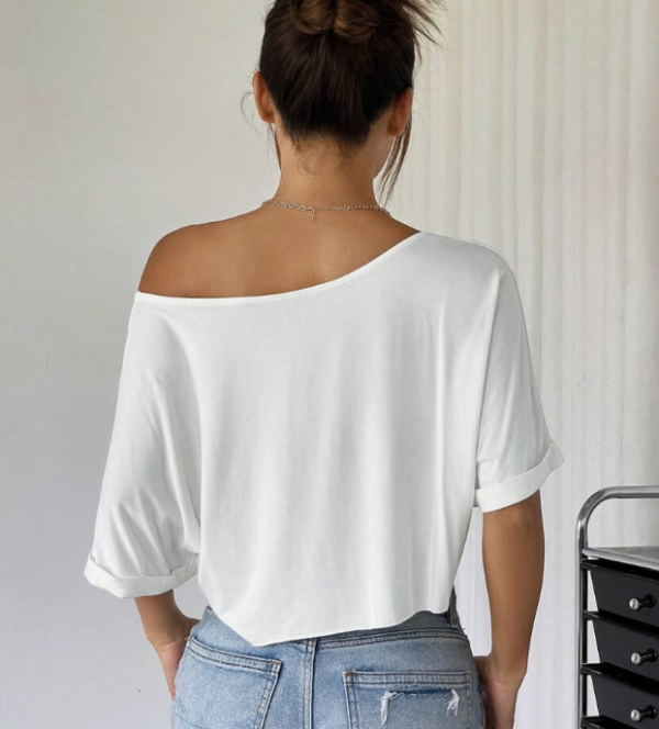 EZ Wear Knit Loose Fit Off-Shoulder Top with Wide Collar (5 Sets) - Image 3
