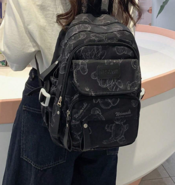 Casual Versatile Bear Print Backpack (5 Sets) - Image 7