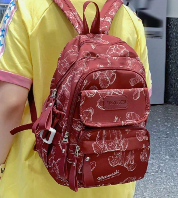 Casual Versatile Bear Print Backpack (5 Sets) - Image 5