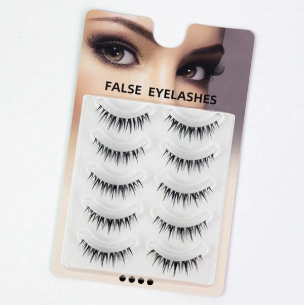 5 Pairs of Cartoon Style Pointed Tip False Eyelashes (5 Sets) - Image 2