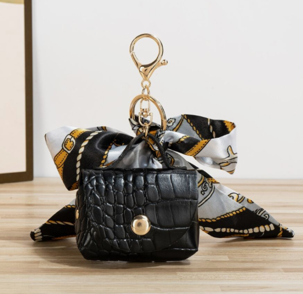Fashionable Crocodile Pattern Bag Charm with Decorative Scarf (5 Sets)