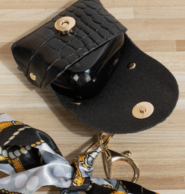Fashionable Crocodile Pattern Bag Charm with Decorative Scarf (5 Sets) - Image 3