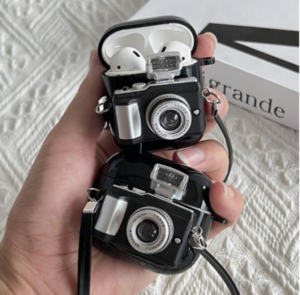 Apple Camera Decor Bluetooth Earphone Protective Case - Compatible with Airpod 1/2/3/Pro/Pro 2/Airpod 4