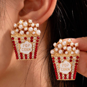 Exaggerated Rhinestone Popcorn Design Earring (10 Sets)