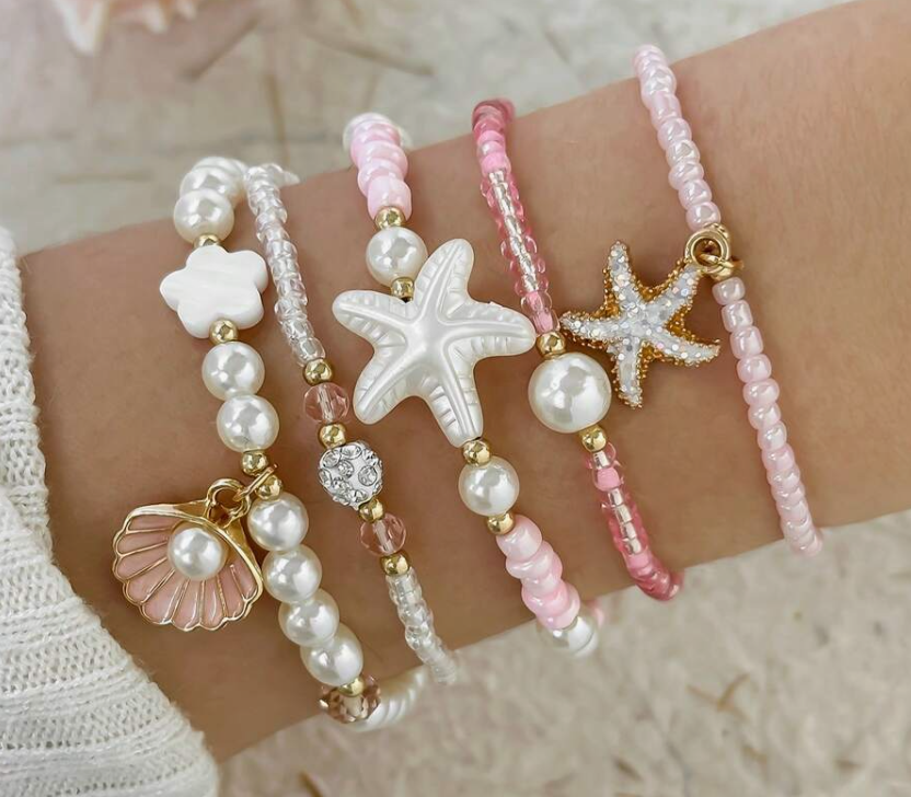 sc25052277076148881 5pcs/set Bohemian Style Beaded Bracelet (10 Sets)