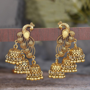 Peacock Bell Round Ball Tassel Drop Earring (10 Settings)