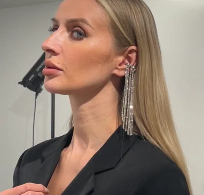 Minimalist Fashion Creative Faux Piercing Beaded Tassel Ear Cuff - Single (10 Sets) - Image 2