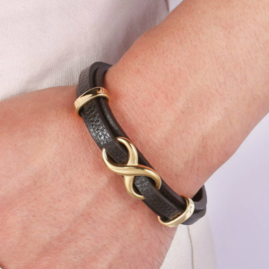 Cross-Border Punk 8-Shaped Lucky Leather Cord Men's Charm Leather Bracelet (10 Sets)