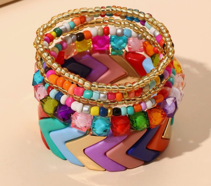 sj2205171063415459 6pcs/set Colorful Bracelet Set (10 Sets)