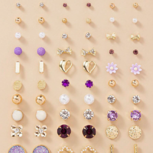 30 Pairs/Set Exquisite Faux Pearl Flower Heart Earring Set (10 Sets)