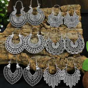 TopHanqi 6 Pairs Hollow Out Hoop Earring (10 Sets)