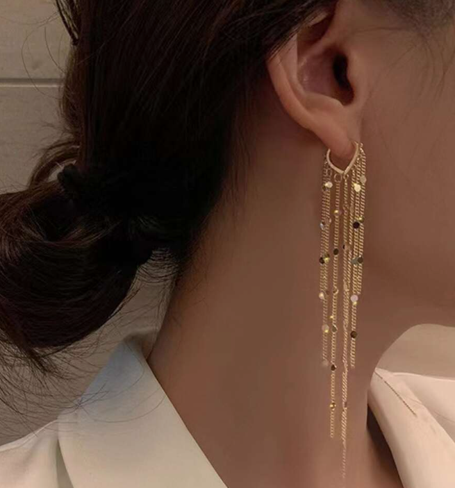 Metal Tassel Decor Drop Earring (10 Sets)