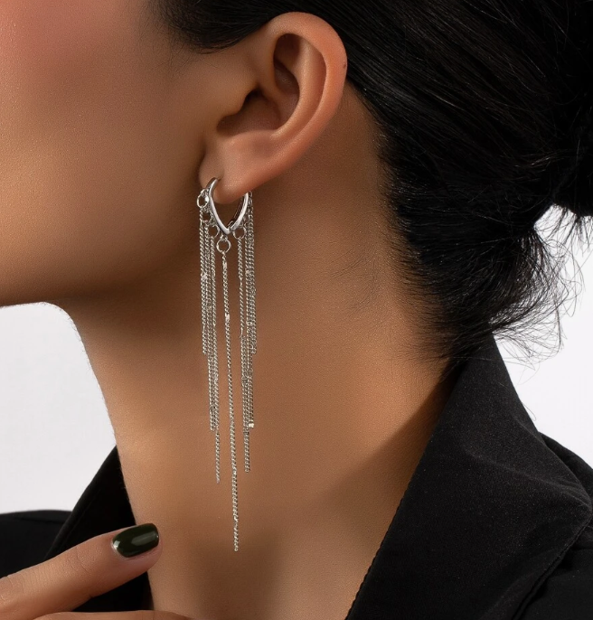 Metal Tassel Decor Drop Earring (10 Sets) - Image 3