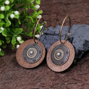 TopHanqi Bohemian Style Bronze Round Pendant Earring (10 Sets)