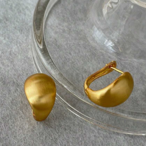 Minimalist Matte Brushed Arc-Shaped Hoop Earring (10 Sets)