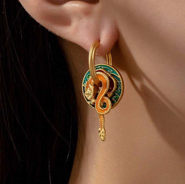 Colorful Enamel Clover Ring Versatile Earring (10 Sets)