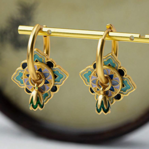 Copper enamel Hoop Earring (10 Sets)