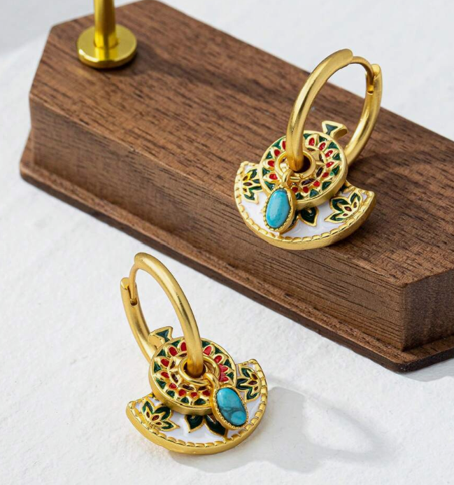 Macaroon Series Enamel Clover Earring (10 Sets)